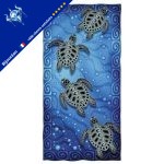 Serviette de plage tortue carey bleu